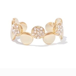 NWT Marlyn Schiff open back pave circle ring in gold tone OSFM